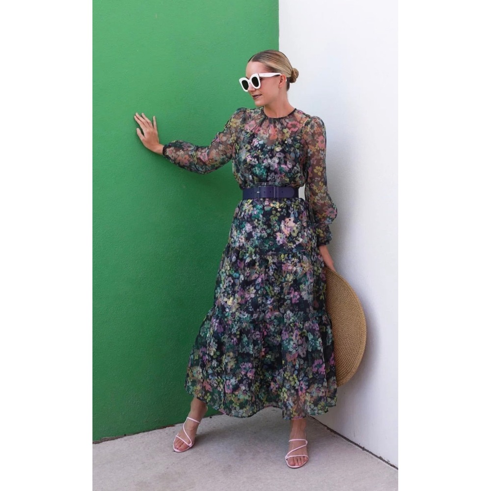 Halogen x Atlantic-Pacific Floral Maxi Dress Women M Multi NWOT